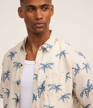 Camisa Relaxed con Estampa de Palmeras y Bolsillo 4