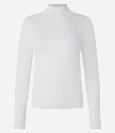 Blusa Manga Larga en Viscosa con Cuello Alto 5