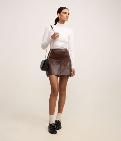 Blusa Manga Larga en Viscosa con Cuello Alto 2