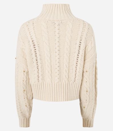 Suéter en Punto con Mix de Pontos y Lunares Metalizadas 9