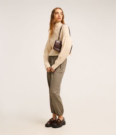 Suéter en Punto con Mix de Pontos y Lunares Metalizadas 2