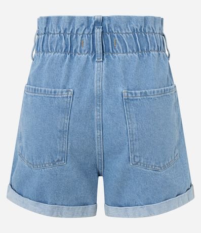 Short Baggy Cintura Alta en Jeans con Elástico y Bajo Plegado 2