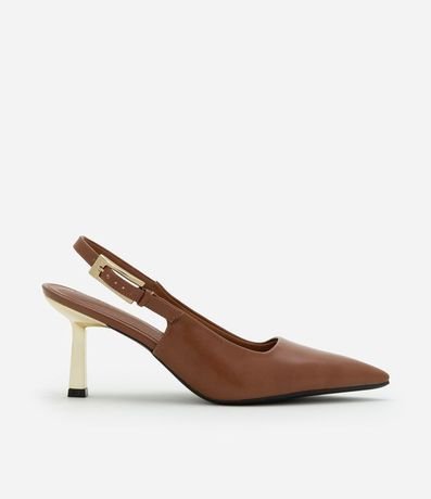 Zapato Tacones Slingback con Salto Cromado