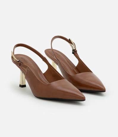 Zapato Tacones Slingback con Salto Cromado 2