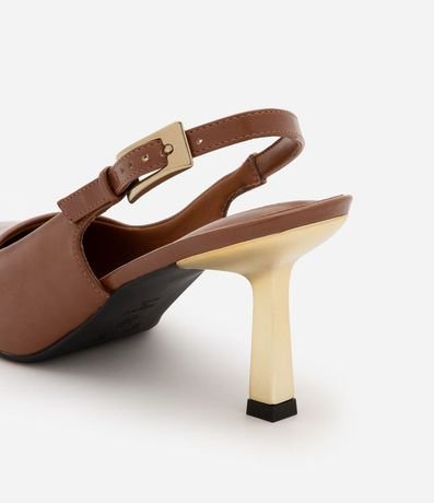 Zapato Tacones Slingback con Salto Cromado 5