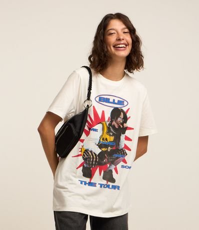 Remera T-shirt en Algodón con Estampa Billie Eilish