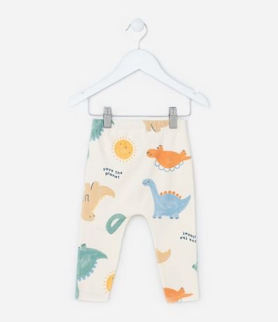 Pantalón Infantil en Suedine con Estampa Dinos - Talle 0 a 18 meses 2
