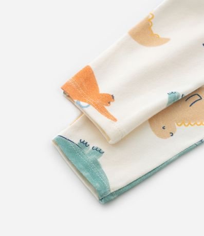 Pantalón Infantil en Suedine con Estampa Dinos - Talle 0 a 18 meses 4