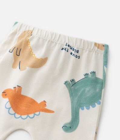 Pantalón Infantil en Suedine con Estampa Dinos - Talle 0 a 18 meses 5