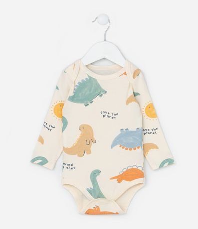 Body Infantil con Estampa de Dinos - Talle 0 a 18 meses