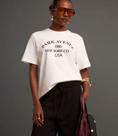 Remera Manga Corta en Algodón con Estampa Park Avenue Nyc 6