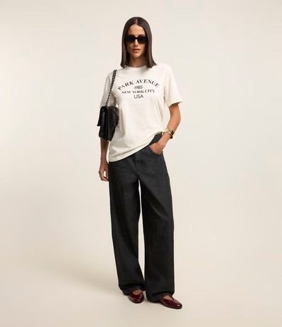 Remera Manga Corta en Algodón con Estampa Park Avenue Nyc 2