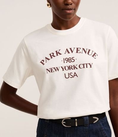 Remera Manga Corta en Algodón con Estampa Park Avenue Nyc 5