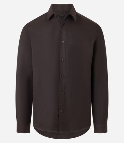 Camisa Regular en Sarga con Abotonado 6