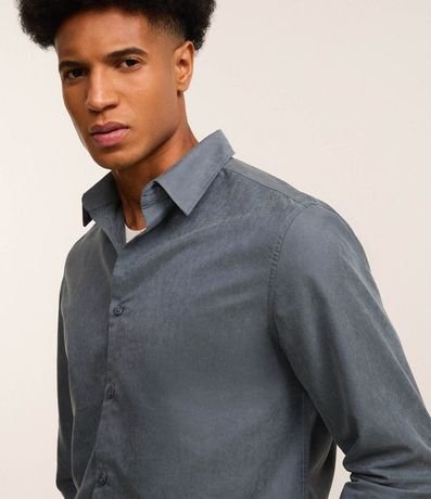 Camisa Regular en Sarga con Abotonado 4