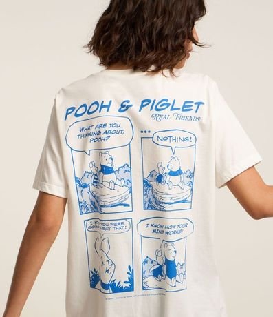 Remera T-shirt en Algodón con Estampa Pooh História en Cuadritos
