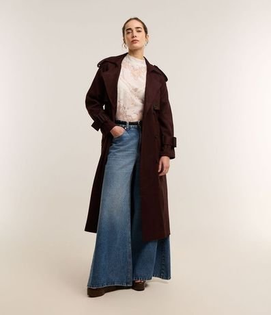 Pantalón Pantalona en Jeans con Cintura Alta