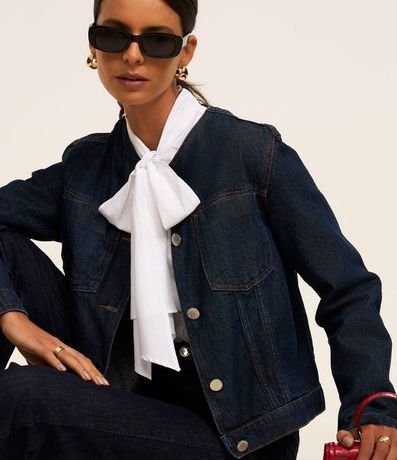 Campera en Jeans con Detalle de Costura Contrastante 5