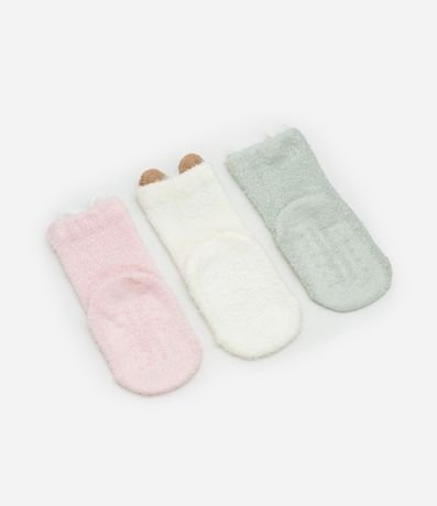 Kit 03 Medias Infantiles en Chenille Estampa de Animalitos - Talle 0 a 12 meses 2