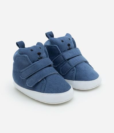 Championes Infantil en Terciopelo con Estampa Cara de Animalito - Talle 15 a 19