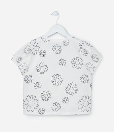 Blusa Infantil con Manga Abullonada y Estampa de Flor Puff - Talle 5 a 14 años 2