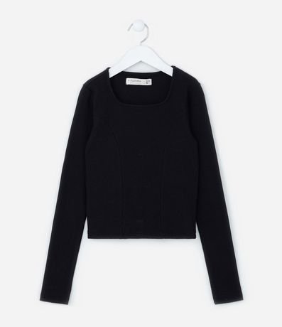 Blusa Corta Infantil Acanalada - Talle 5 a 14 años
