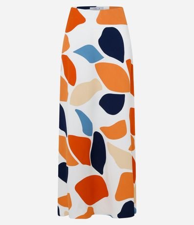 Pollera Evasê en Crepé con Estampa Abstracta 5