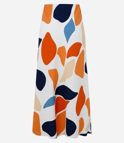 Pollera Evasê en Crepé con Estampa Abstracta 6