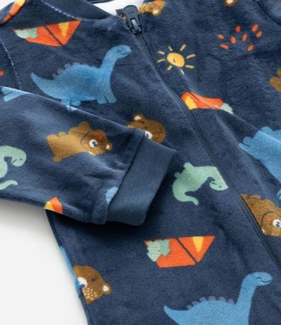 Mono Infantil en Plush con Estampa Dinos - Talle RN a 24 meses 8
