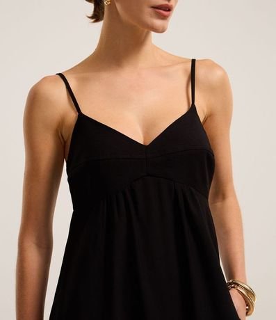 Vestido Evasé Largo en Crepé con Recorte en el Busto 3