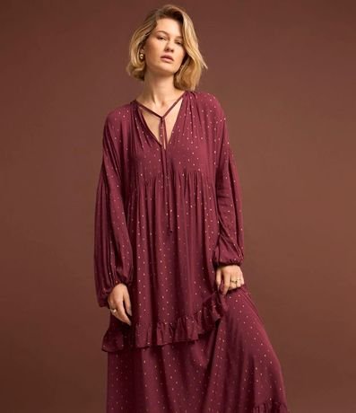 Vestido Midi en Chiffon con Volados