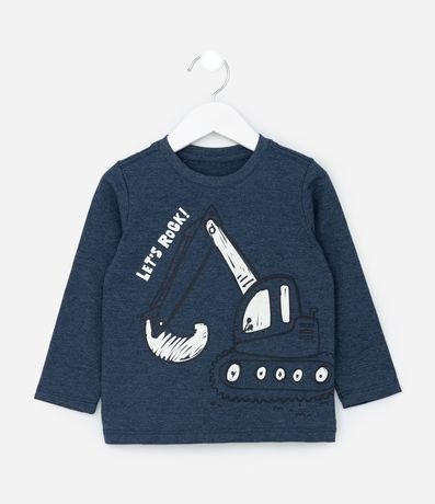 Remera Infantil con Estampa Excavadeira - Talle 1 a 5 años