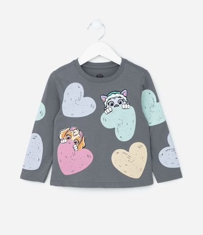 Remera Infantil con Estampa Paw Patrol y Corazones - Talle 2 a 6 años