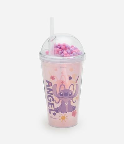 Vaso con Pajita Reutilizable y Estampa Angel