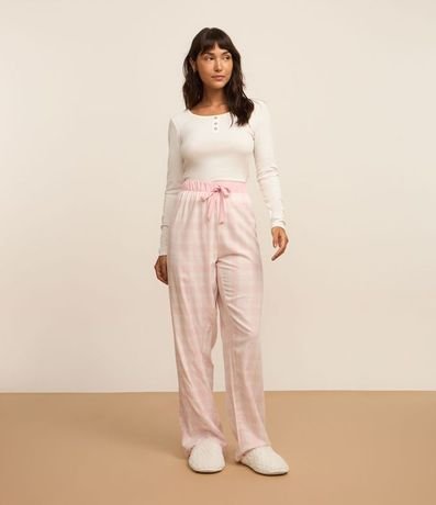 Blusa Pijama Acanalada con Botones en el Cuello Redondo 2