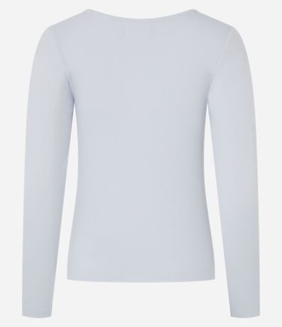 Blusa de Pijama en Rib con Cuello Redondo y Botones 6