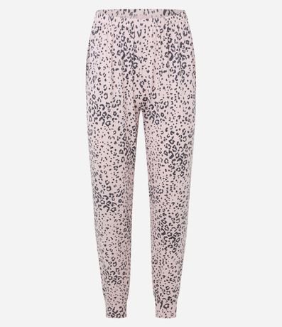Pijama Largo en Peach Touch con Estampa Animal Print Leopardo y Botones 6