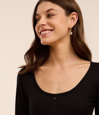 Pijama Largo en Rib con Pantalón de Cuadros 2