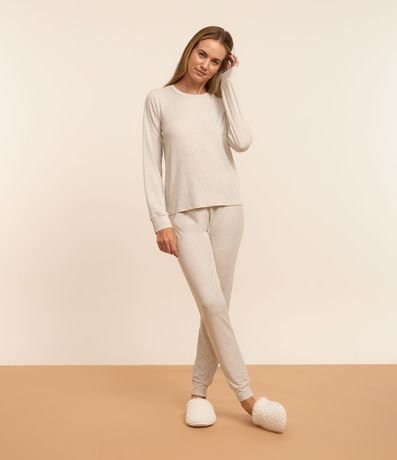 Pijama Largo en Algodón con Tacto Suave