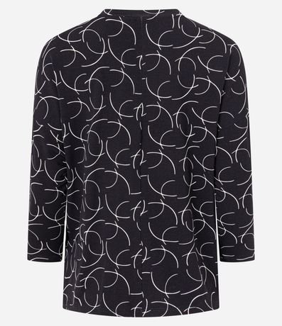 Blusa en Viscosa con Manga 7/8 y Estampa Geométrico 2