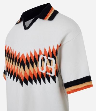 Remera Polo Boxy en Punto con Estampa Abstracta 6