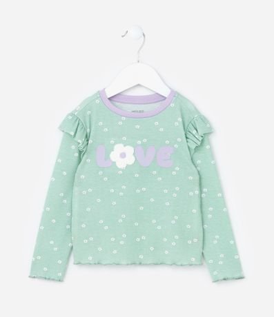 Pijama Infantil en Rib Bordado y Volados - Talle 2 a 4 años 2