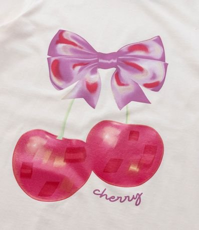 Pijama Largo Infantil en Algodón con Estampa de Cereza y Rayas Laterales -Talle 5 al 14 años 9