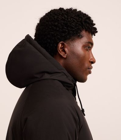 Campera Parka en Poliamida con Capucha y Bolsillos de Solapa 4