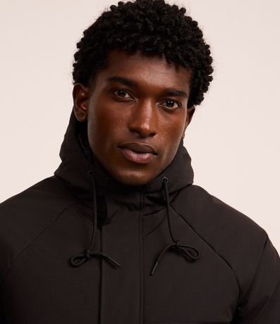 Campera Parka en Poliamida con Capucha y Bolsillos de Solapa 6