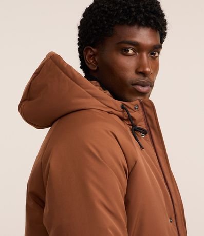 Campera Parka en Poliamida con Capucha y Bolsillos de Solapa 4