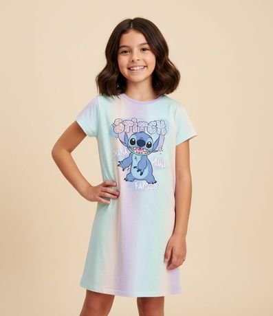 Camisón Infantil Estampa Tie-Dye Stitch - Talle 5 a 14 años