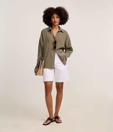 Camisa Amplia en Cupro con Abotonado 2