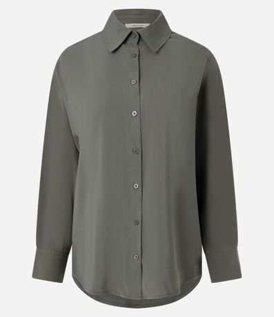 Camisa Amplia en Cupro con Abotonado 5