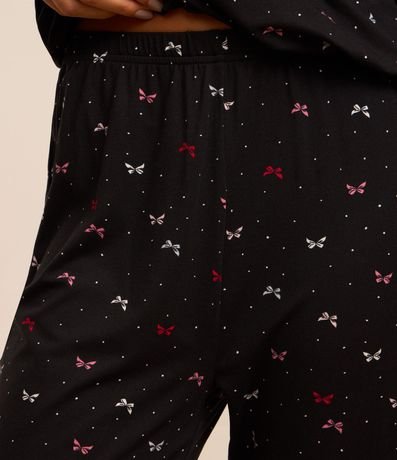 Pijama Largo con Lazo en la Parte Baja y Estampa Lacitos 3